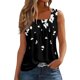 thumbnail image 1 of camiseta con estampado de chaleco sin mangas con cuello cuadrado plisado para mujer negro / 3xl, 1 of 4