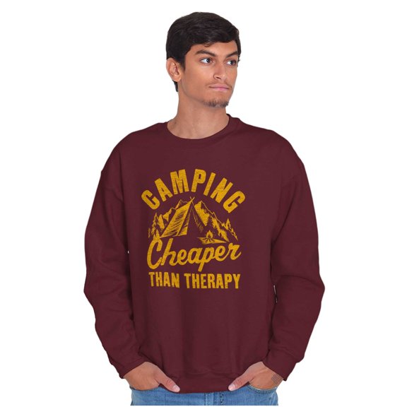 Camping Is Therapy Outdoors Adventure Sweatshirt for Men or Women Brisco Brands X