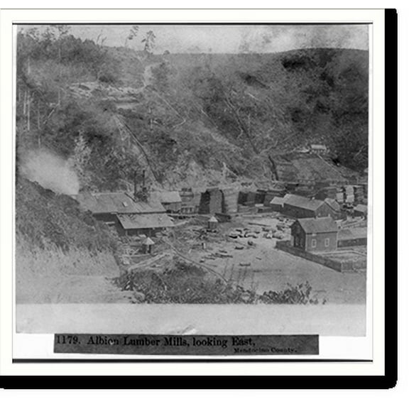 Historic Print, Albion Lumber Mills, looking East, Mendocino County, 16" x 20"