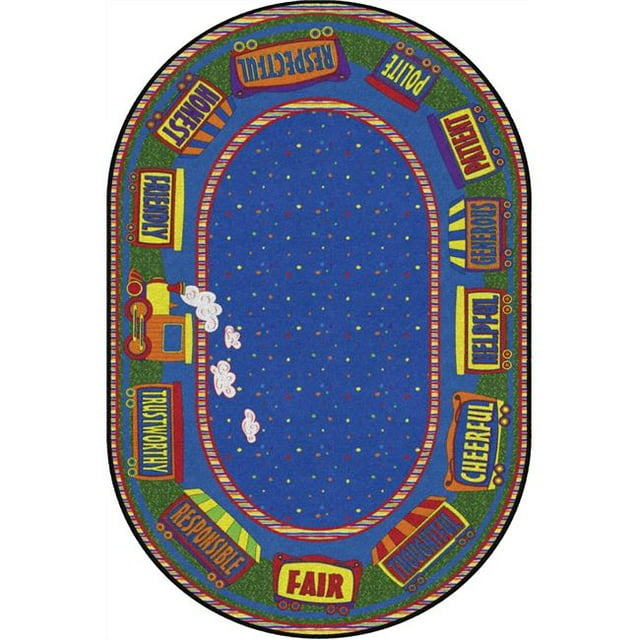 Flagship Carpets FE285-23A 4 x 6 ft. The Good Friend Train Rug - Oval