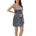 thumbnail image 6 of WRKEKC Floral Dress for Women Polka Dot V Neck Spaghetti Strap Side Tie Wrap Mini Versatile Casual Wear Soft, 6 of 7