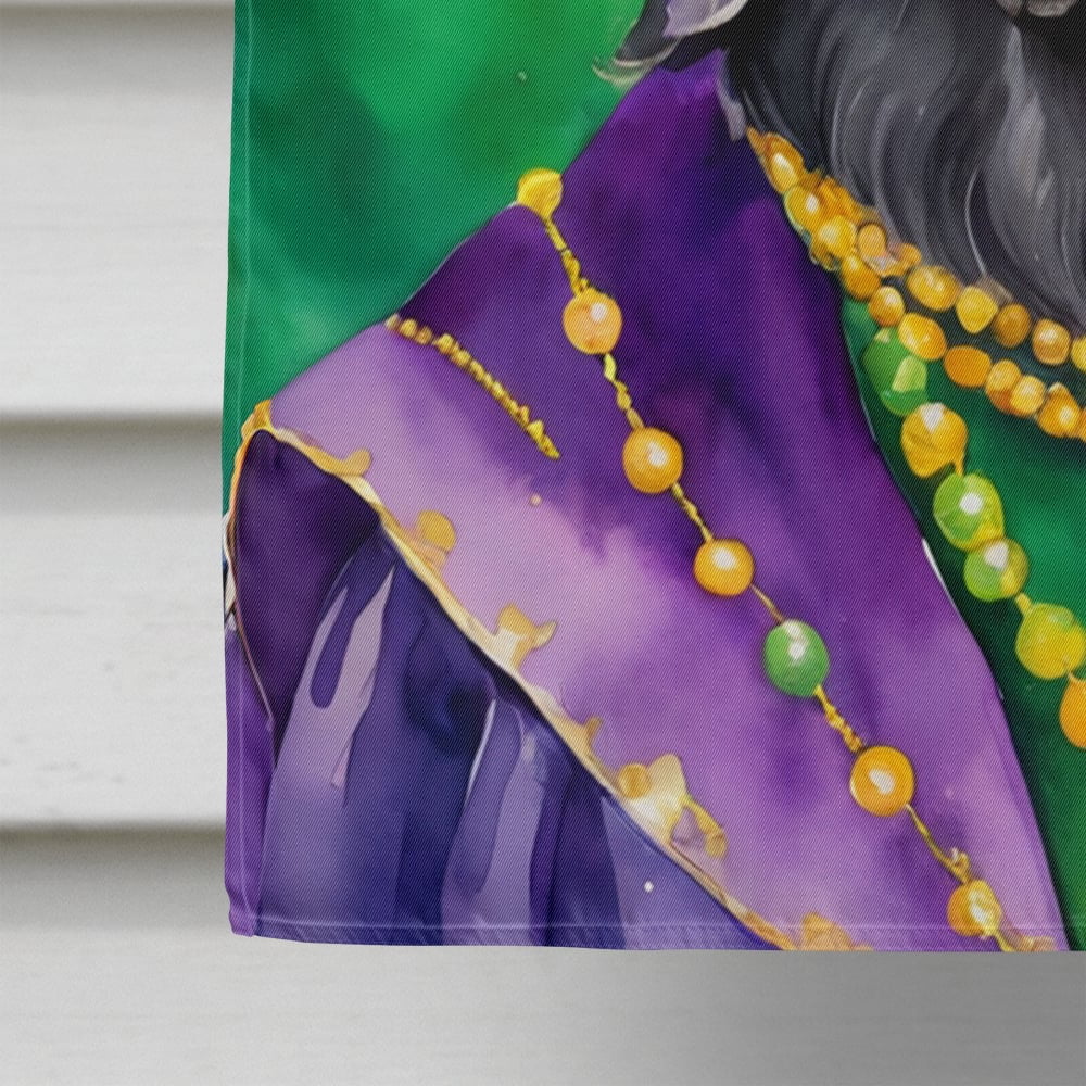 Flat-Coated Retriever King of Mardi Gras House Flag 28 in x 40 in