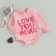 thumbnail image 2 of Bagilaanoe Newborn Baby Girl Boy Valentine's Day  Romper Sweatshirt Long Sleeve Bodysuits Letter Print Pullover 3M 6M 12M 18M 24M Infant Casual Tee Tops, 2 of 8