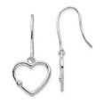 thumbnail image 1 of 925 Sterling Silver White Ice Diamond Heart Earrings; for Adults and Teens; for Women and Men, 1 of 4