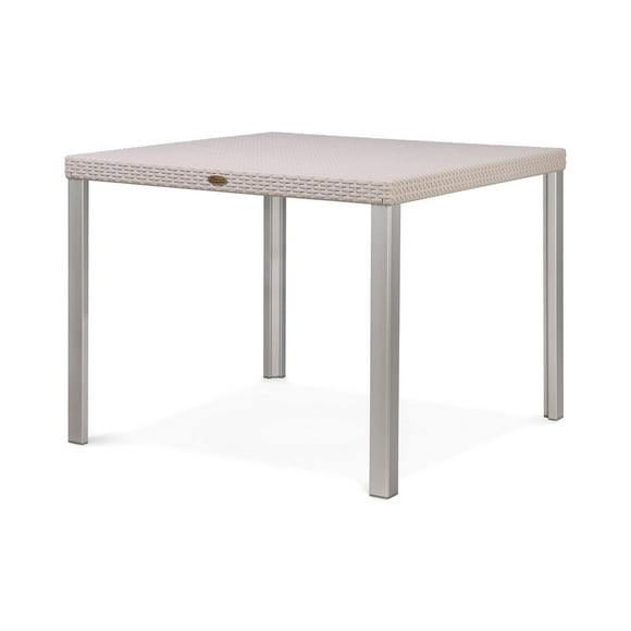 Lagoon Mesa de Comedor Cuadrada Tipo Rattan de Polipropileno con Patas de Acero, Protección UV, Resistente a Exteriores, Modelo Oslo Lagoon  Mesa Oslo