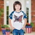 thumbnail image 6 of YABCSAZ 4th of July Tops for Girls Boys Short Sleeve Casual Loose Fit Summer T-shirts American Flag Star Kid Outfits Toddler Baby Patriotic Clothes Unisex Tops Independence Day Tops 5 Years, 6 of 8