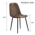 thumbnail image 5 of Miekor Furniture A set of 6 modern medieval style restaurant cushioned armchairs, equipped with soft suede cushions and black metal legs, suitable for kitchens, lounges, and farmhouses. B0501A BS3447, 5 of 6