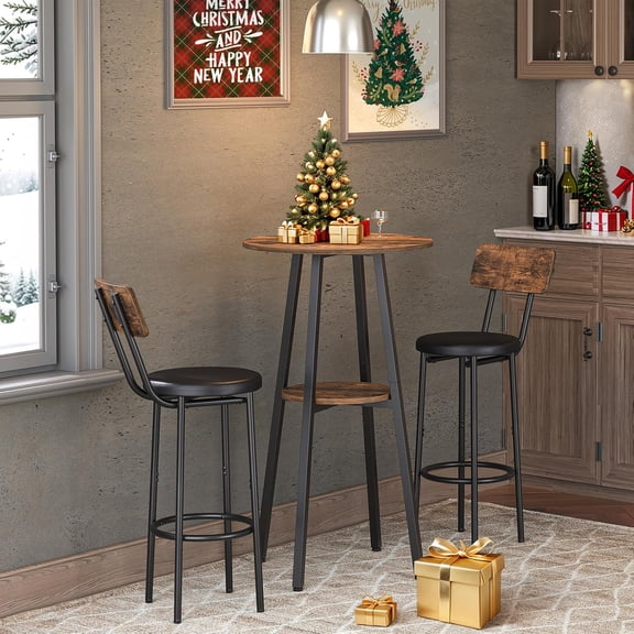Bar Table - Rustic Brown Black