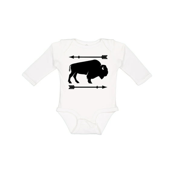 Inktastic Buffalo Cute Animal Western Boys or Girls Long Sleeve Baby Bodysuit