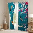 thumbnail image 3 of jejeloiu Rustic Cherry Blossom Curtains Pack of 2 (42x84 Each),Japanese Style Fish Curtains Blackout,Cyan Pink Bedroom Curtains For Kids,Luxury Bedroom Decor, 3 of 6