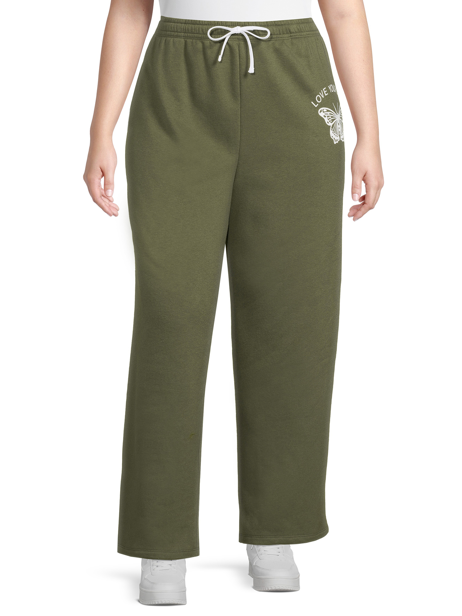 Wide Leg Fleece Butterfly Sweatpants 
