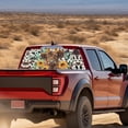 thumbnail image 3 of SEANATIVE Truck Back Window Decal Perforated See Through Graphic Sun Protection Window Decal Universal Automotive Graphic Decor for Most Trucks Pickups, Sunflower Daisy Highland Cow Print, 3 of 7