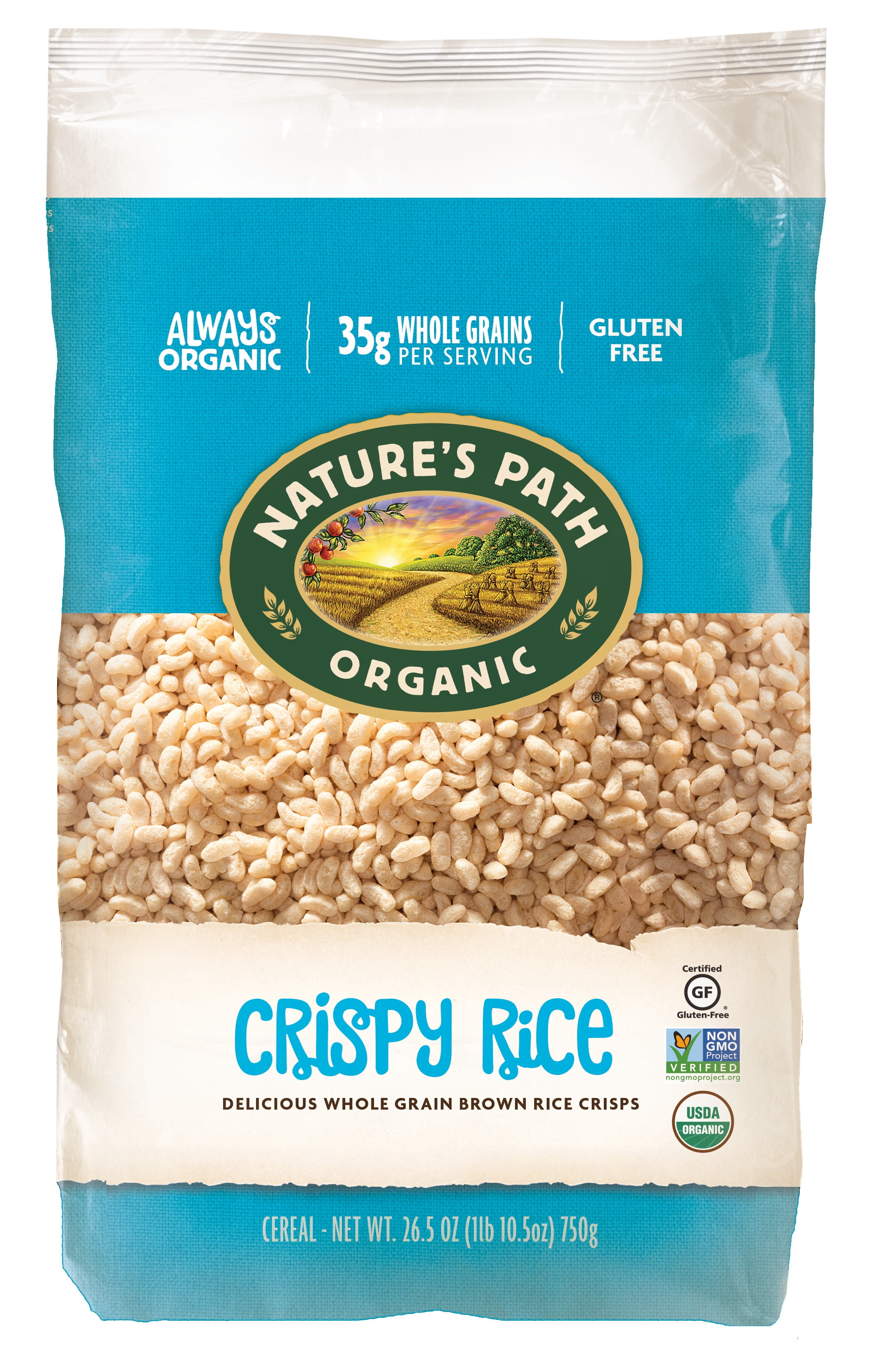 Nature's Path Organic Crispy Rice Breakfast Cereal, Gluten Free, 26.5 oz Bag