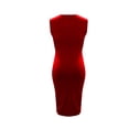 thumbnail image 6 of Efsteb Elegant Dresses For Women Wedding Guest One-Shoulder Ring Detail Bodycon Midi Dress Sleeveless Slim Form-Fitting Ruched Side Slit Party Dress (Red,XXL), 6 of 7