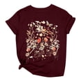 thumbnail image 3 of T-Shirt à Manches Courtes Imprimé Floral pour Femmes, Col Rond, Manches Longues Épaisses, T-Shirt Décontracté pour Femmes, 3 of 3
