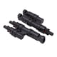 thumbnail image 5 of Conector de cable solar, 2 piezas Conector de rama solar 1 a 2 Diseño macho hembra Conector T solar impermeable con llave, 1500V DC 50A, 5 of 14
