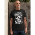 thumbnail image 2 of Full of Christmas Spirit Funny Skeleton Holiday Season Shirt for Men Unisex Mens Tshirt, 3XL, Black, 2 of 6