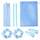 thumbnail image 3 of Gel bead heat-free curling artifact lazy curling iron hair iron + 2 clips + 2 hair bands + 1 heat protection bag + 1 storage net bag blue 7-piece set, 3 of 4