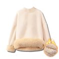 thumbnail image 1 of Styesk Mens Shirts Man Solid Color Fleecing Loose Pullover Stand Collar Hoodie Fallow Wool Warm Blouse, 1 of 3