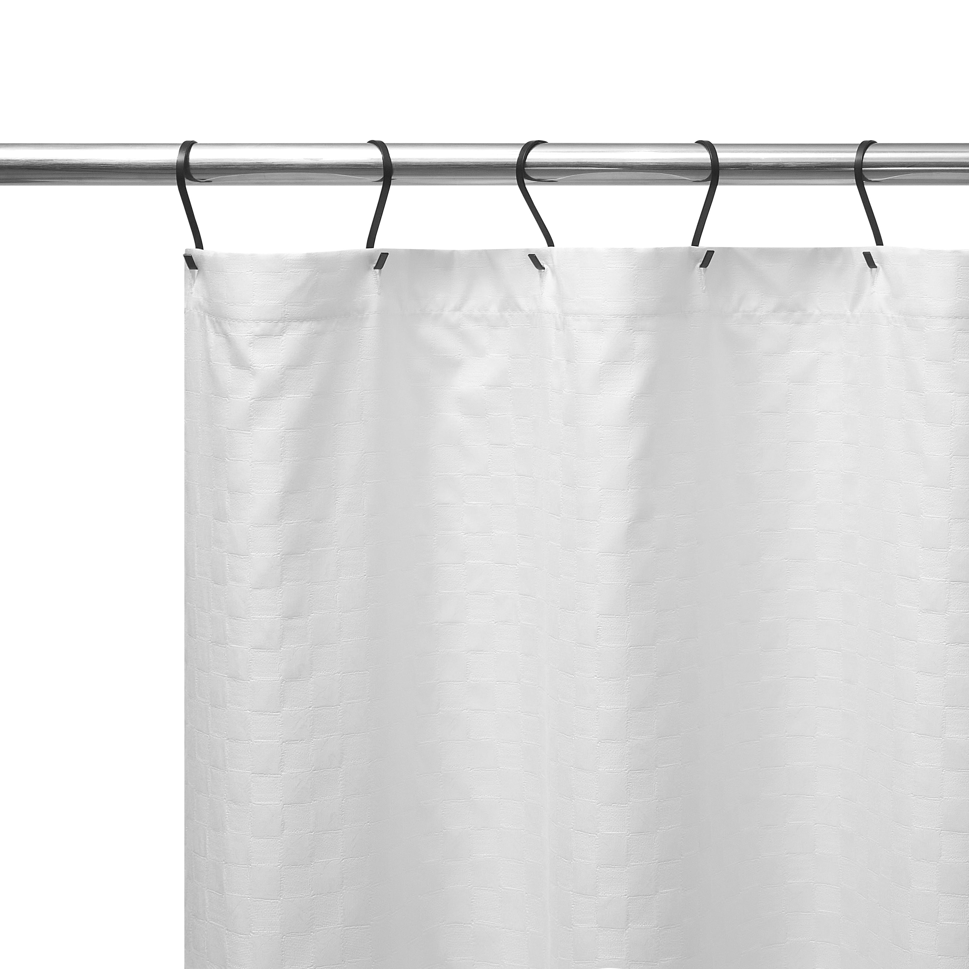 Mainstays 15-Piece White Textured Bathroom Set – Shower Curtain, Bath Rugs & Hooks, Elegant Washable Design
