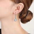 thumbnail image 2 of Silver Drop Earrings For Women Girl, Dangle Earrings With Cubic Zirconia Gift, 2 of 5