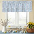 thumbnail image 6 of Valances for Windows Easter Rabbits Carrots on Blue Rod Pocket Short Curtain for Bathroom Living Room Bedroom Pink Love Heart Gift Boxes 1 Panel 42x12in, 6 of 9