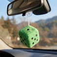 thumbnail image 4 of Fuzzy Plush Dice for Car Mirror, Soft Plush Dots - Cute Game Prop Decorative Pendant for Car Interior Hanging Ornament Decoration, 4 of 5