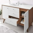 thumbnail image 4 of Sink Vanity Cabinet, Wood, Brown Walnut White, Modern Contemporary Urban Design, Hotel Bedroom Bathroom Master Suite Guest, 4 of 10