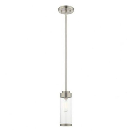 

1 Light Mini Pendant in Coastal Style 5.13 inches Wide By 19 inches High-Brushed Nickel Finish Bailey Street Home 218-Bel-3110357