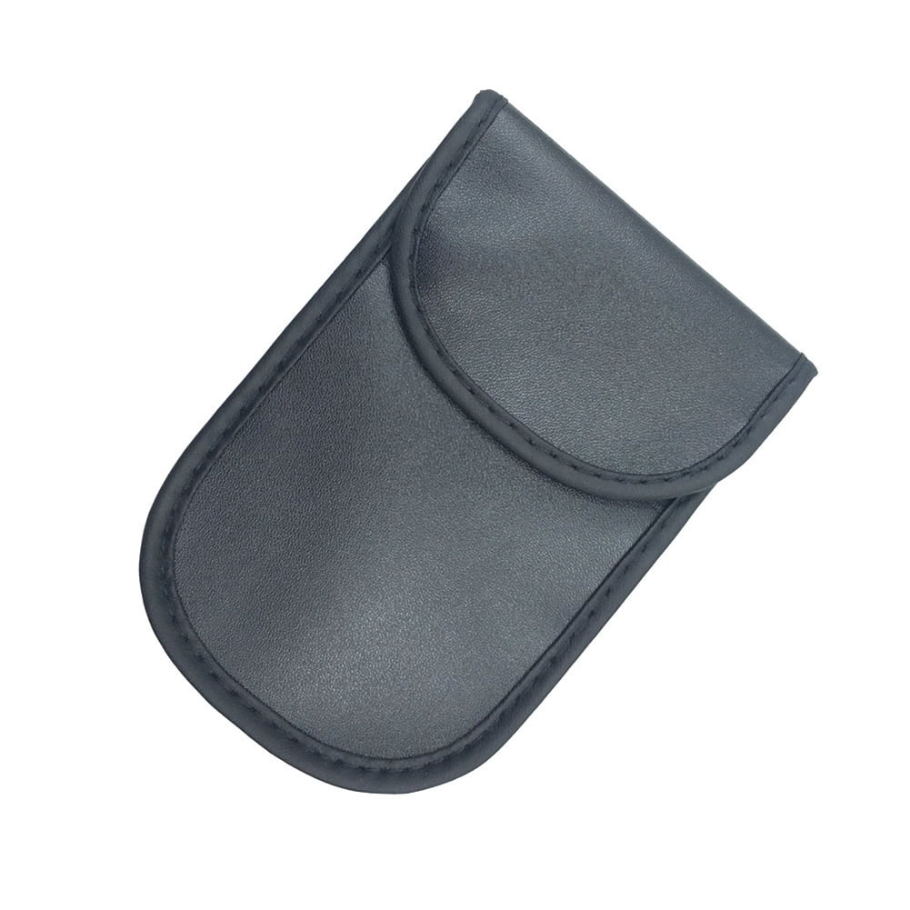 1Pcs Car Key Case RFID Anti-Theft Keyless Entry Signal Blocker Shield With Ring 