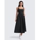 thumbnail image 4 of Vestido CRZ YOGA sin mangas con escote cuadrado y copas, negro, talla S, 4 of 7