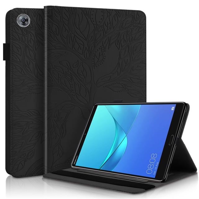 Étui pour Tablette pour Huawei MediaPad M5 10,8 Pouces CMR-AL09/W09/W19, Étui Portefeuille à Rabat avec Support en Relief en Forme d'Arbre pour Huawei M5 10 Pro, Étui Black-Tree M5 10 Pro (10,8 Pouces)