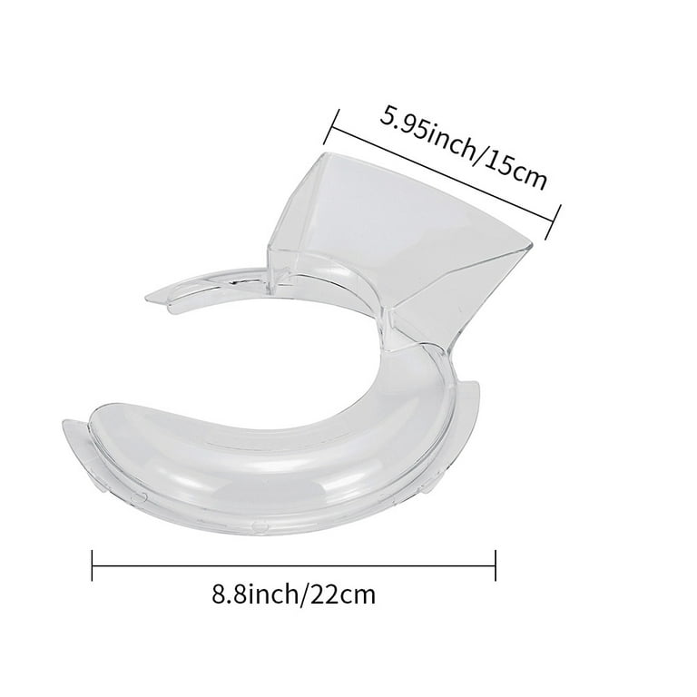 FOCOllK Pouring Shield for KitchenAid 4.5-5QT Mixer Bowl(Stainless Steel,  Glass, Ceramic) - Secure Fit Splash Guard for KitchenAid Tilt-Head Stand