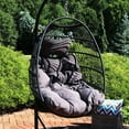 thumbnail image 5 of Sunnydaze Julia Polyethylene Wicker Egg Hanging Chair with Cushions, Gray, 5 of 8