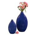 thumbnail image 2 of Set of 2 Deep Indigo Blue Ceramic Bulb Vases, 2 of 4