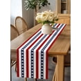 thumbnail image 5 of Retro Marine Turtle Table Runner-36 Inch Long Red Blue White Geometric Stripe Table Runners Linen Burlap Tablerunner for Kitchen Dining Room Holiday Party, 5 of 9