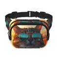 thumbnail image 1 of Balery Cool Cat Driving Sunset Mochila Cinturón para Mujeres y Hombres, Bolsa de Cintura Impermeable de Doble Capa con Correa, 1 of 9