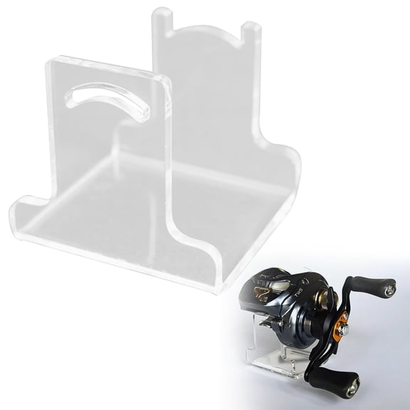 Clear Acrylic Fishing Reel Stand - Display & Storage Holder for Spinning/Baitcasting Reels, Anti-Scratch Tackle Organizer for Home & Boat Clearance