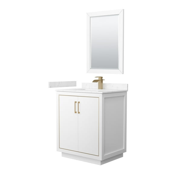 Wyndham Collection Wcf1111-30S-Vca-M24 Icon 30" Free Standing Single Basin Vanity Set -