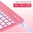 thumbnail image 5 of 360° Rotatable Detachable Keyboard Folio with 7-Color Backlight & Pencil Holder for A16 iPad 10th & 11th Generation (2025),Watermelon Red, 5 of 8