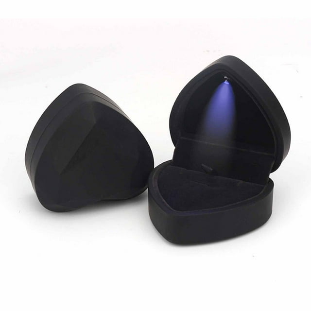 Velvet Ring Box Jewelry Heart Boxes Gift Display Proposal For Necklace Bracelet LED Light Engagement Wedding Case