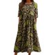 thumbnail image 1 of Vestido largo Akivide Summer Boho Floral de manga corta para mujer, 1 of 2