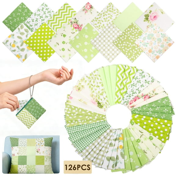 126 Pcs Quilting Cotton Fabric Squares 5x5 Inch Precut Printed Charm Pack for Quilting Soft Quilting Fabric Floral Patchwork for DIY Sewing Crafts