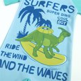 thumbnail image 3 of LNMQLPDBS 2 Piece Baby Boys Short Sleeve One Piece Zipper Swimsuit Dinosaur Cartoon Letters Printed Toddler Boy Rash Guard Bathing Suit Swimwear with Sun Hat Summer Beach Play Swimsuit, 3 of 8
