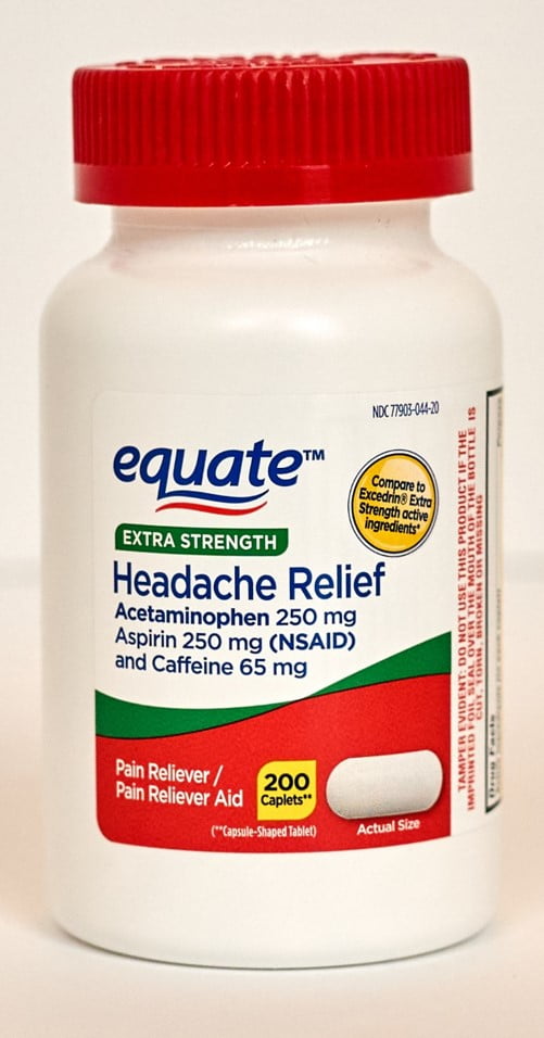 Equate Extra Strength Headache Relief Caplets, 200 Count