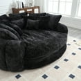 thumbnail image 3 of litvz 81.1in extra wide round boneless sofa oversized round chaise lounge comfy with 14 pillows for living room, 3 of 10