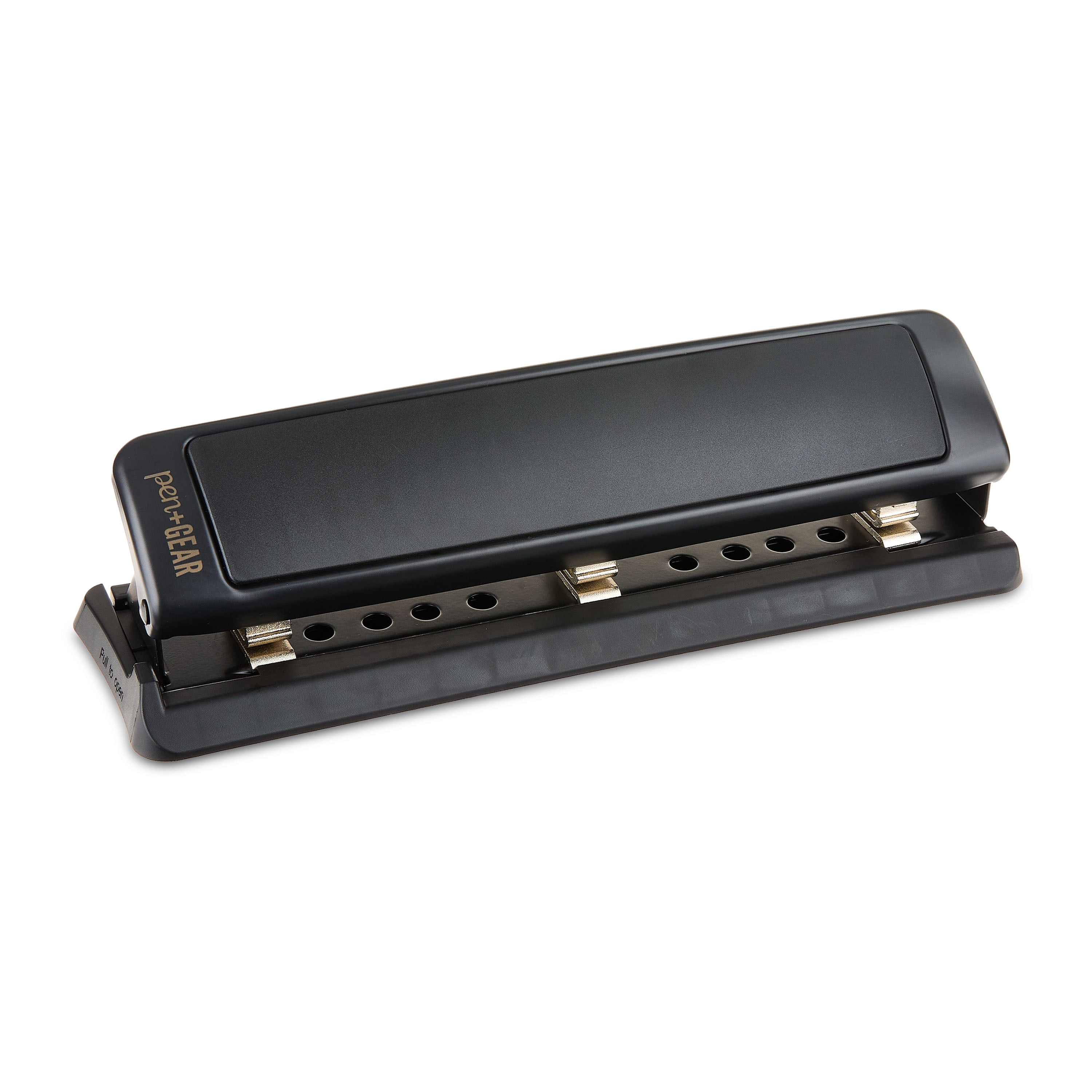 Pen+Gear 3-Hole Manual Hole Punch with Removable Chip Tray, 15-Sheet Capacity, Black