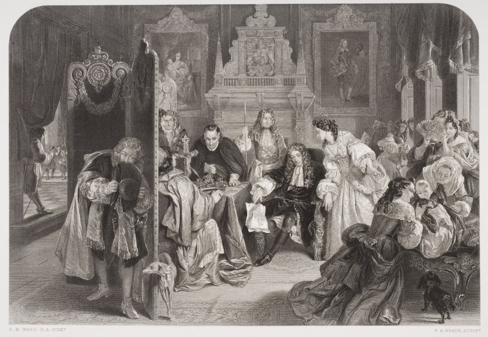 James IiAka Duke Of York 1633-1701 King Of Great Britain (1685-1688) Receiving News Of The Landing Of The Prince Of OrangeEngraved By FA Heath After E M Ward Canvas Art - Ken Welsh Design Pics (17 x