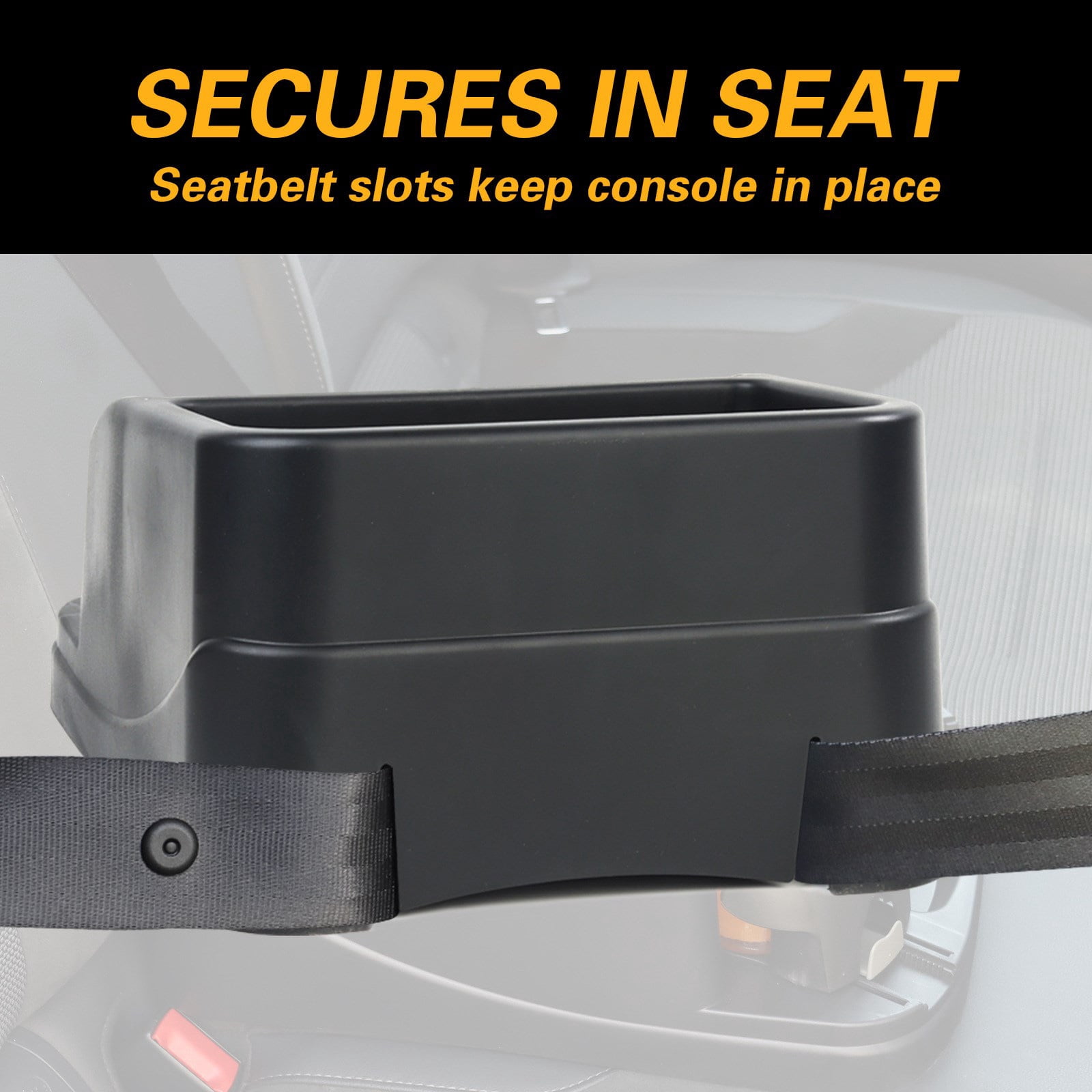 Central Console Armrest Rear Seat Storage Box Organizers Container Tray Car Interior Organizers with 2 Cup Holder