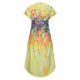 thumbnail image 4 of Patlollav Womens Clearance Dresses Summer Round Neck Floral Dress Short Sleeve Womens Clearance Pocket Long Dress, 4 of 6